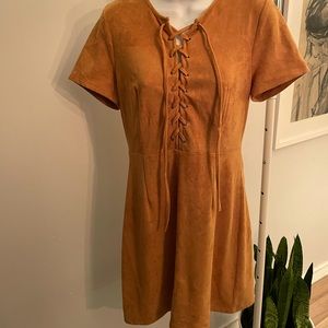 Butterscotch suede dress. DesignLab.BNWOT